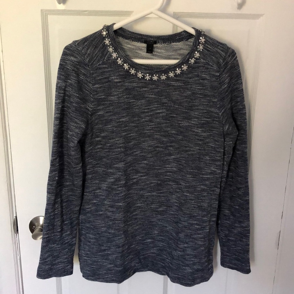 J. Crew Jewel Collar Sweater